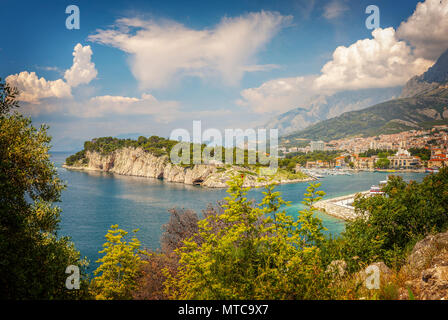 Atemberaubende Landschaft der Halbinsel Sveti Petar und Makarska, Kroatien. Stockfoto