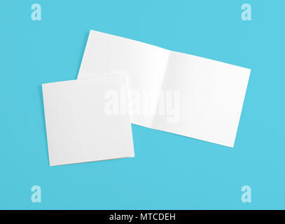 Corporate Identity Design, Vorlagen, Firma Stil, von Broschüren, leeres weißes Papier falten Flyer Stockfoto