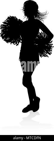 Silhouette Cheerleader Stock Vektor