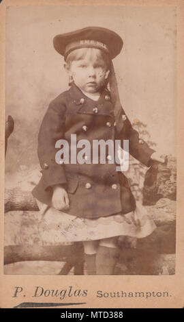 Southampton CDV (Carte de Visite) eines viktorianischen Kind trägt ein 1234567 S. Nil Segler hat Stockfoto