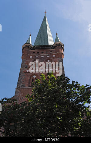 Der Turm der St. Peters Kirche in Lübeck, Deutschland Stockfoto