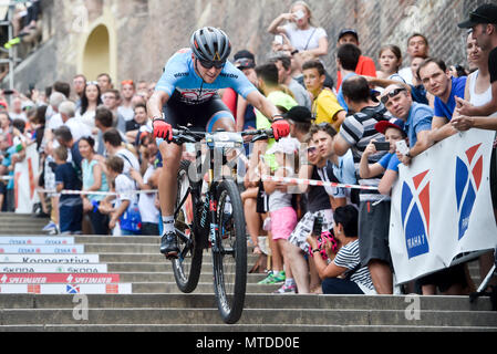 Prag, Tschechische Republik. 29 Mai, 2018. Ondrej Cink (Tschechisch) in Aktion im 25. Bike Show Prag Treppen, in Prag, Tschechische Republik, am 29. Mai 2018. Quelle: Vit Simanek/CTK Photo/Alamy leben Nachrichten Stockfoto