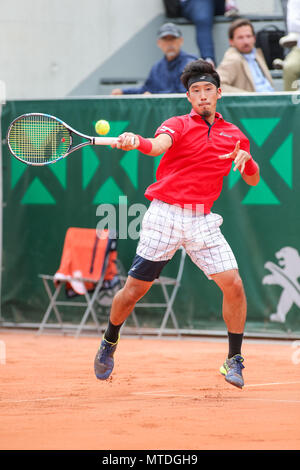 Paris, Frankreich. 29 Mai, 2018. Yuichi Sugita (JPN) Tennis: Yuichi Sugita von Japan während der Männer singles Match der ersten Runde der French Open Tennis Turnier gegen Horacio Zeballos von Argentinien an der Roland Garros in Paris, Frankreich. Quelle: LBA/Alamy leben Nachrichten Stockfoto