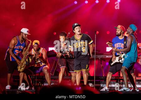 Mai 27, 2018 - Napa, Kalifornien, USA - BRUNO MARS während BottleRock Musik Festival im Napa Valley Expo in Napa, Kalifornien (Bild: © Daniel DeSlover über ZUMA Draht) Stockfoto