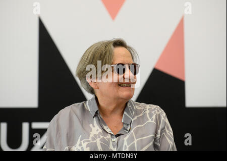 Krakau, Polen. 30 Mai, 2018. Die polnische Regisseurin Agnieszka Holland besucht eine Pressekonferenz während der 11 Film Music Festival in Krakau. Credit: Omar Marques/SOPA Images/ZUMA Draht/Alamy leben Nachrichten Stockfoto