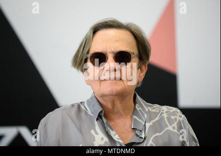 Krakau, Polen. 30 Mai, 2018. Die polnische Regisseurin Agnieszka Holland besucht eine Pressekonferenz während der 11 Film Music Festival in Krakau. Credit: Omar Marques/SOPA Images/ZUMA Draht/Alamy leben Nachrichten Stockfoto