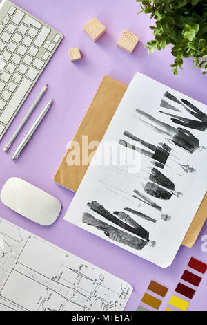 Fashion Designer Flatlay Stockfoto