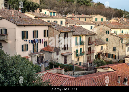 Cortona Wohnungen in der Nähe der Stadtmauern, Toskana, Italien Stockfoto