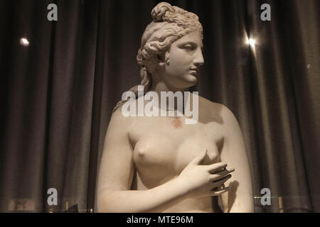 Die Geburt der Aphrodite. "Unzählige Aspekte der Schönheit' in der antiken Kunst im Archäologischen Nationalmuseum von Athen. Die Ausstellung zeigt di Stockfoto