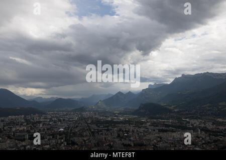 Ein Blick auf die Festung von Grenoble Bastille Stockfoto