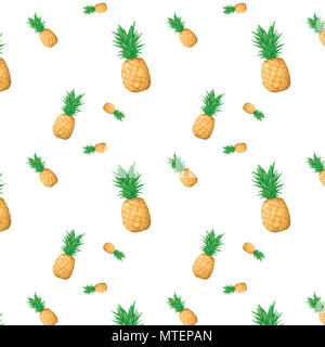 Ananas Feld muster textur seamlless tropische Früchte Muster geometrische Veranschaulichung Clipart auf Hintergrund Stockfoto