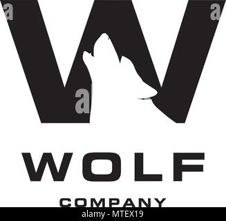 Wolf Logo. Negativer Platz Stock Vektor