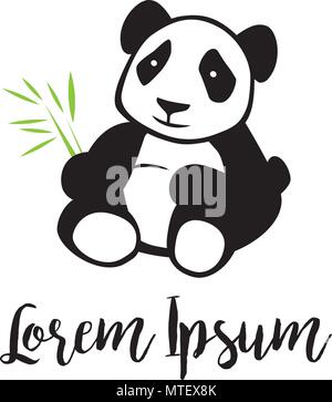 Kleinen Panda Charakter Logo Stock Vektor