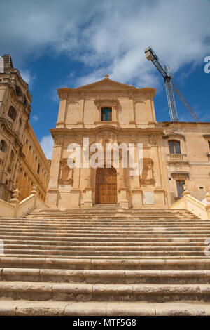 Ruinen der barocken Architektur in der Altstadt von Noto, Sizilien, Italien Stockfoto