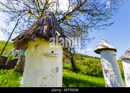 Traditionelle Ton Bienenhaus für Bienen in der ukrainischen Dorf, horizontale Foto Stockfoto