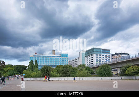 STOCKHOLM, Schweden - 27. AUGUST 2017: Clarion Hotel Stockholm von der Rückseite gesehen am 27. August 2017 in Stockholm, Schweden. Stockfoto