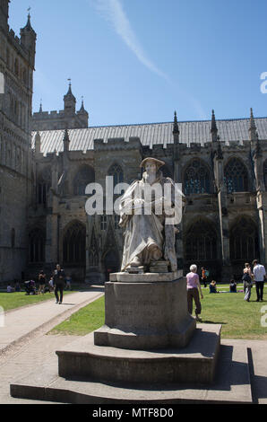 Statue von Richard Hooker in der Kathedrale Grün, Exeter Stockfoto