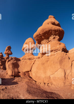 Hoodoos, Goblin Valley State Park, Hanksville, Utah. Stockfoto