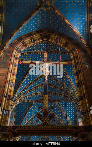 Das Innere der Marienkirche in Krakau. Polen Stockfoto