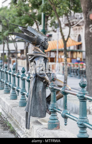 BUDAPEST, Ungarn - 05.Mai 2014: Statue Little Queen auf der Donau in Budapest. Ungarn Stockfoto