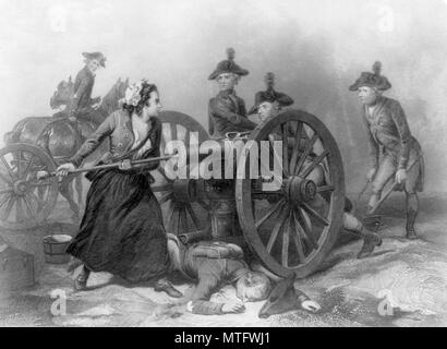 Molly Pitcher, sagte eine Frau in der amerikanischen Schlacht von Monmouth, Maria Ludwig Hays McCauley, gekämpft haben. Molly Pitcher selbst kann als Spitzname für Frauen, die das Wasser zu den Männern auf dem Schlachtfeld während des Krieges durchgeführt wurden entstanden sind Stockfoto