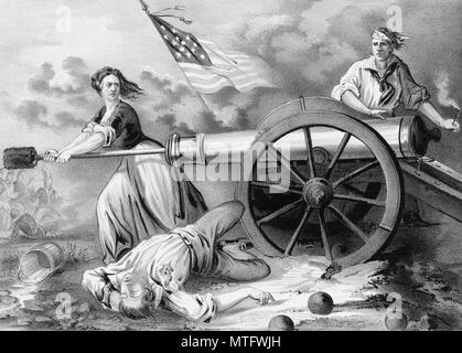 Molly Pitcher, sagte eine Frau in der amerikanischen Schlacht von Monmouth, Maria Ludwig Hays McCauley, gekämpft haben. Molly Pitcher selbst kann als Spitzname für Frauen, die das Wasser zu den Männern auf dem Schlachtfeld während des Krieges durchgeführt wurden entstanden sind Stockfoto