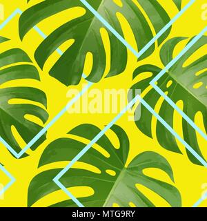 Hintergrund mit tropischen Palmen Blätter. Exotische tropische Pflanzen. Stock Vektor