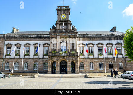 Das Hotel de Ville (Rathaus) in Morlaix, Bretagne, Frankreich. Stockfoto