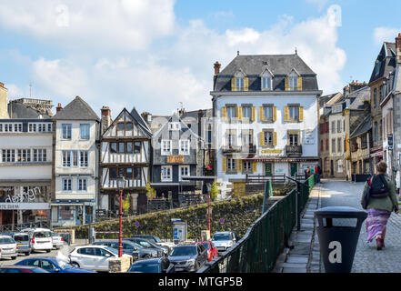 Die Altstadt von Morlaix ist auf mehreren Ebenen gebaut. Stockfoto