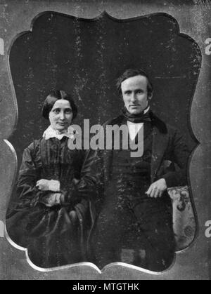 Rutherford und Lucy Hayes am Tag ihrer Hochzeit, 1852 Stockfoto