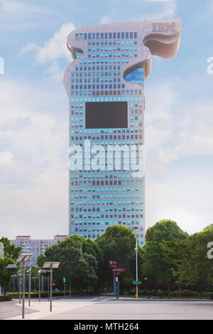 Das Gebäude von IBM neben dem Olympischen Park in Peking Stockfoto