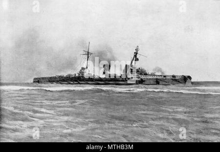 Deutsche Kreuzer Blücher Untergang, 1915, Nordsee Stockfoto