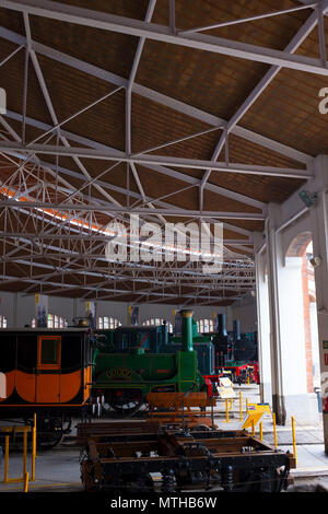 Museu Del Ferrocarril de Catalunya Vilanova i la Geltrú. Railway Museum in Vilanova i Geltru, Katalonien, Spanien. Museo del Ferrocarril de Cataluña. Stockfoto