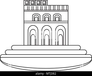 Porta Nigra Gebäude Symbol auf weißem Hintergrund, Vector Illustration Stock Vektor