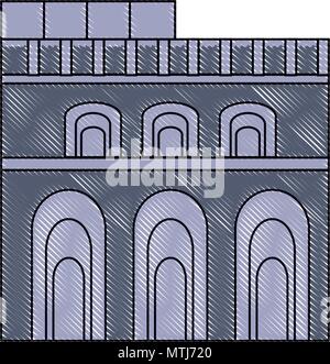 Porta Nigra Gebäude Symbol auf weißem Hintergrund, Vector Illustration Stock Vektor