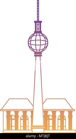 Fernsehturm, Fernsehturm Symbol auf weißem Hintergrund, Vector Illustration Stock Vektor