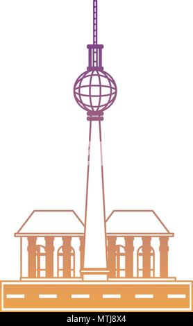 Fernsehturm, Fernsehturm Symbol auf weißem Hintergrund, Vector Illustration Stock Vektor