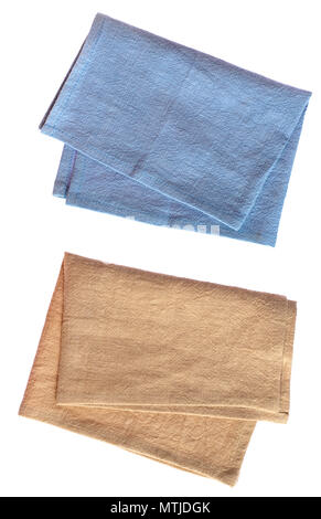 Zwei Servietten isoliert Stockfoto