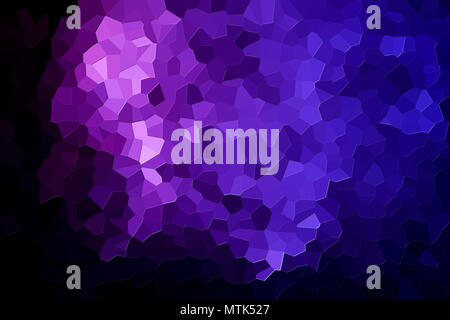 Farbenfrohe abstrakte geometrische Komposition, geometrischen Muster von Lila verschiedenen Polygone und Dreiecke auf schwarzem Papier Hintergrund. Stockfoto