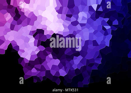 Farbenfrohe abstrakte geometrische Komposition, geometrischen Muster von Lila verschiedenen Polygone und Dreiecke auf schwarzem Papier Hintergrund. Stockfoto