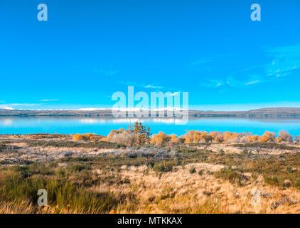 Herbst in Lake Pukaki, Südinsel, Neuseeland Landschaft Stockfoto