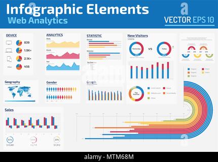 Infografik Elemente Web analytics Design Template Stock Vektor