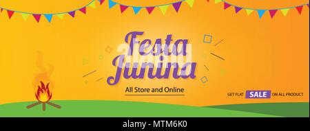 Festa junina Abdeckung Hintergrund template Design Stock Vektor