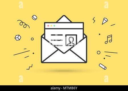 Ikone des neuen Open Mail Umschlag Stock Vektor