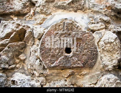 Via Dolorosa Station des Kreuzes. Ort, wo Jesus spricht mit Frau von Jerusalem, Israel Stockfoto