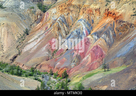 Bunte Ton im Altai-Gebirge Stockfoto