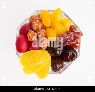 Haltbar gemacht Früchte oder Mix haltbar gemacht Früchte auf dem Hintergrund Stockfoto