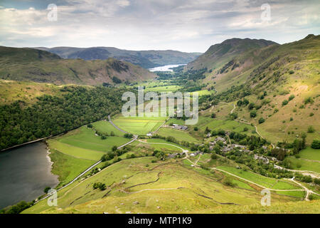 Patterdale und Ullswater von hartsop Dodd, Lake District, Cumbria, UK. Stockfoto