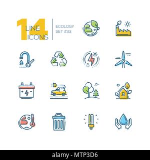 Ökologie - Line Design style Icons Stock Vektor