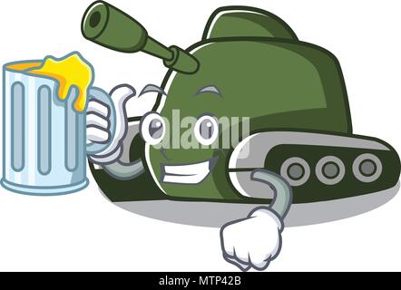 Mit Saft tank Maskottchen Cartoon Stil Stock Vektor